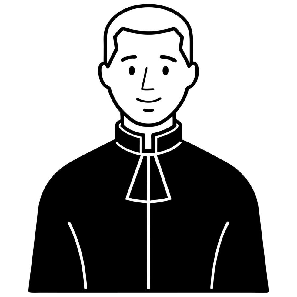 priest, illustration line art vector