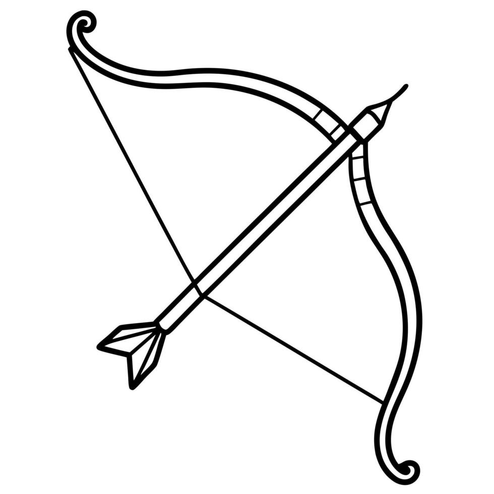 arco para arquero, illustration line art vector