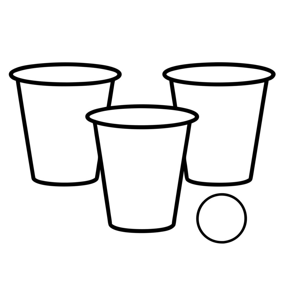 beerpong, illustration line art vector