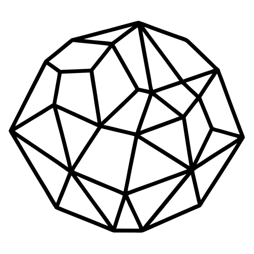a truffle like a diamond, illustration line art vector