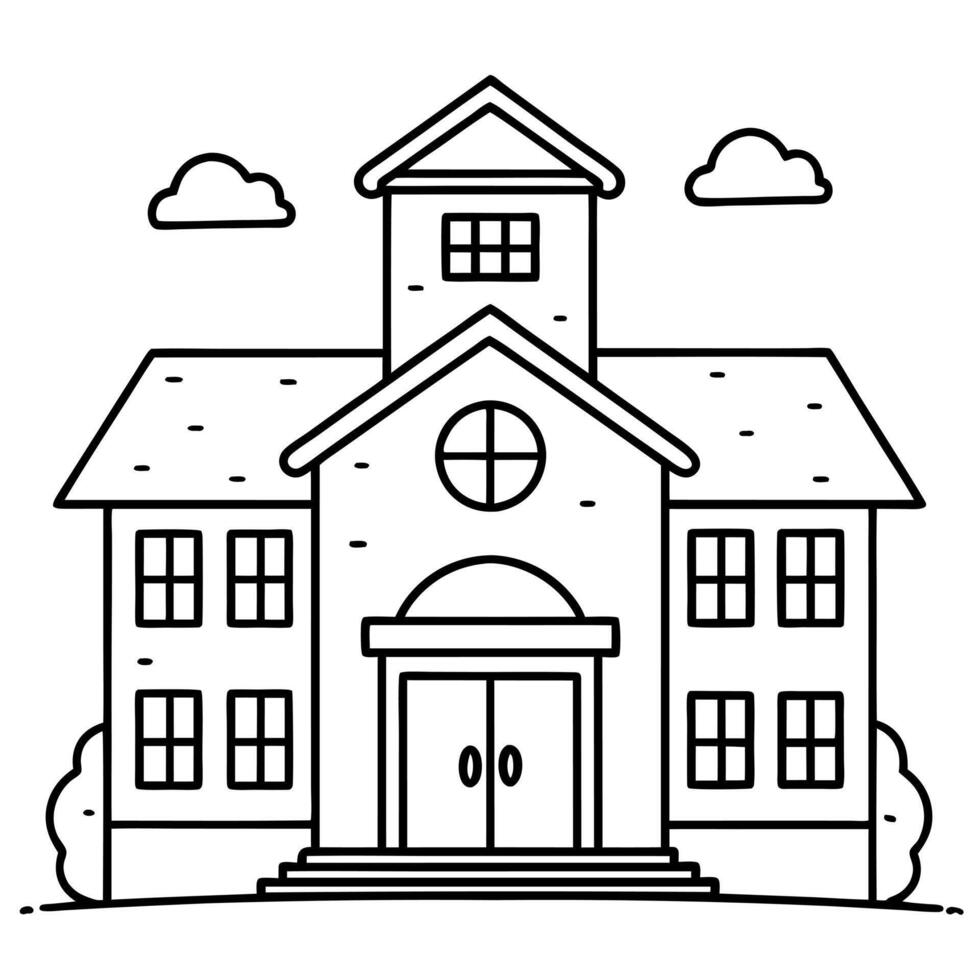 school, illustration line art vector