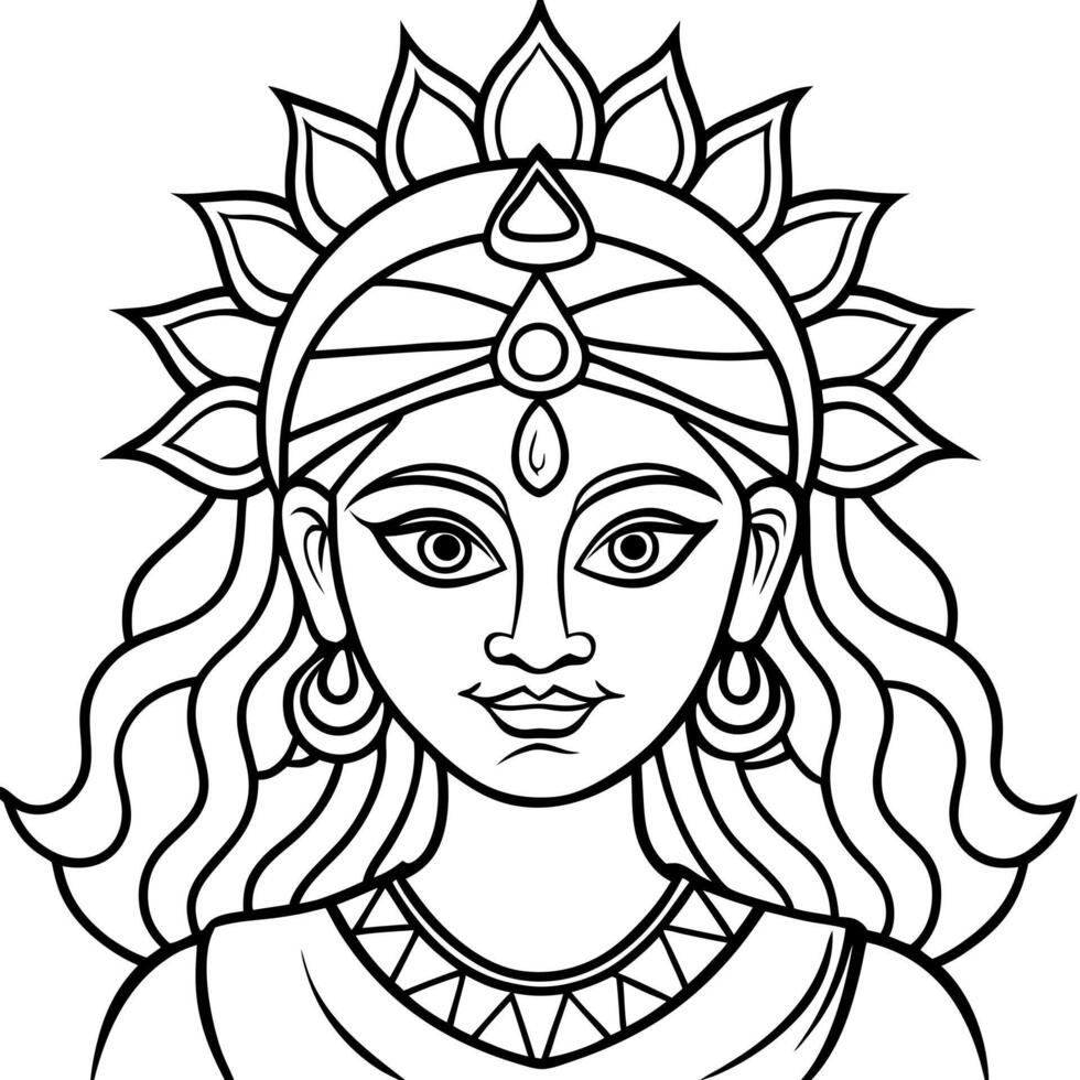 navratri creative line art , white background, illustration line art vector
