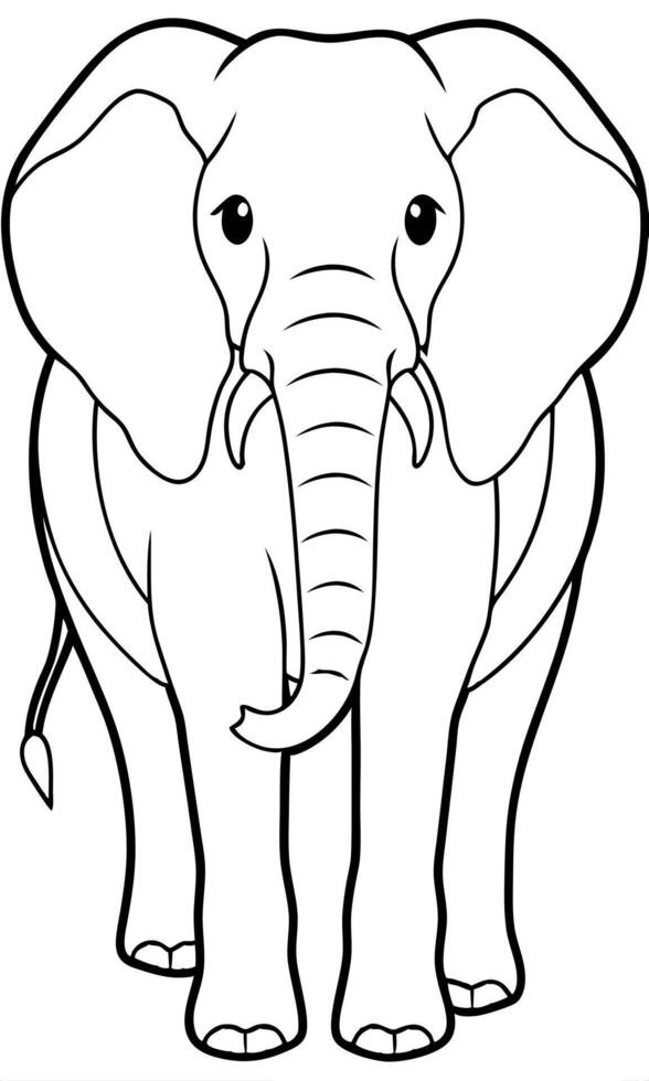 elephant, illustration line art vector