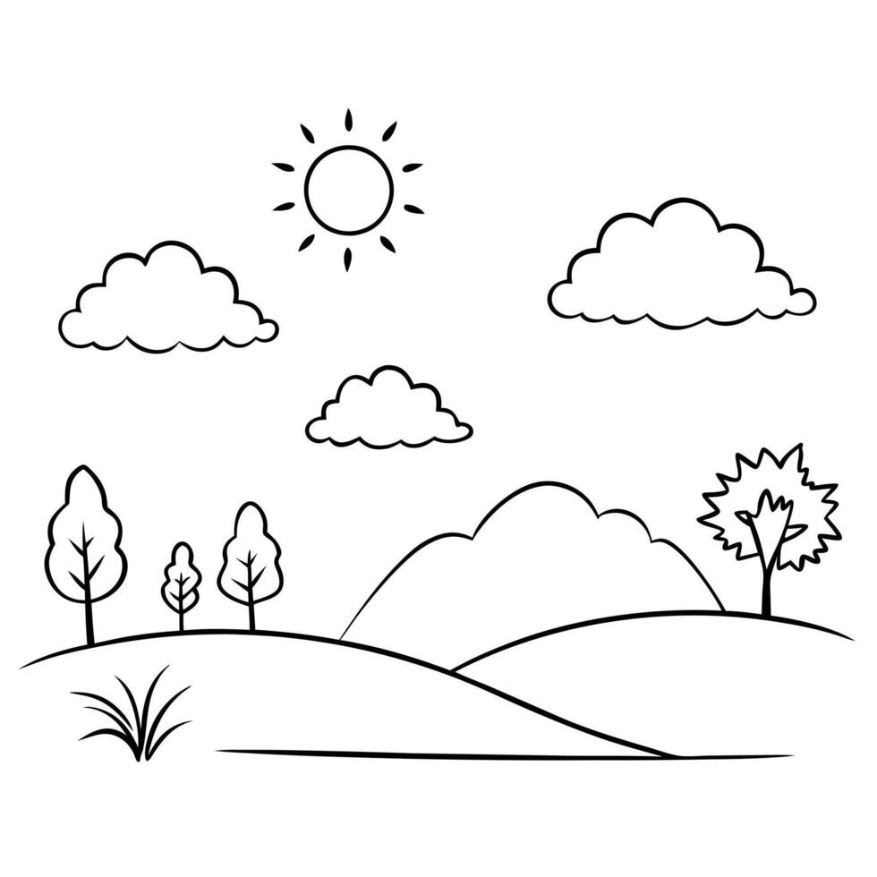 nature, illustration line art vector