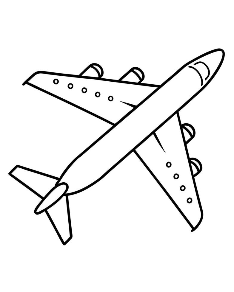 airplane, illustration line art vector