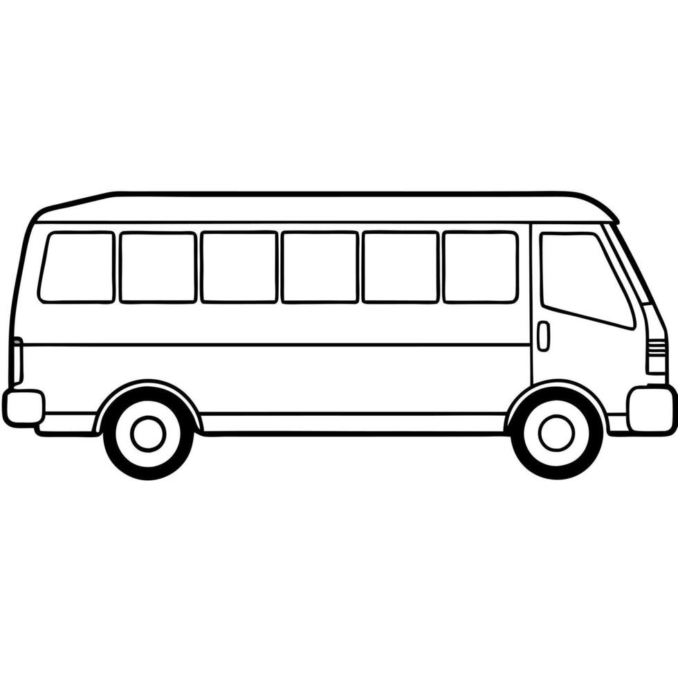 sprinter bus can you generate it from sideview, illustration line art vector