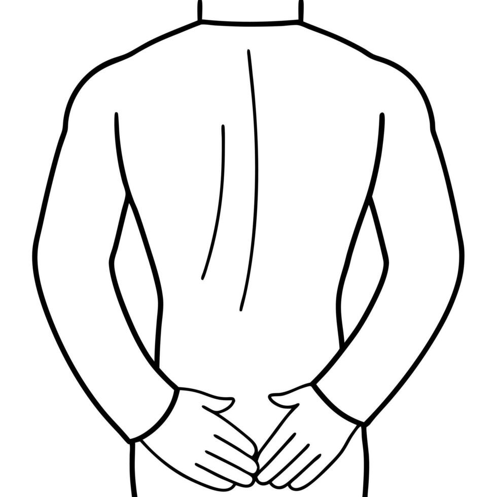 just back of hand, illustration line art vector