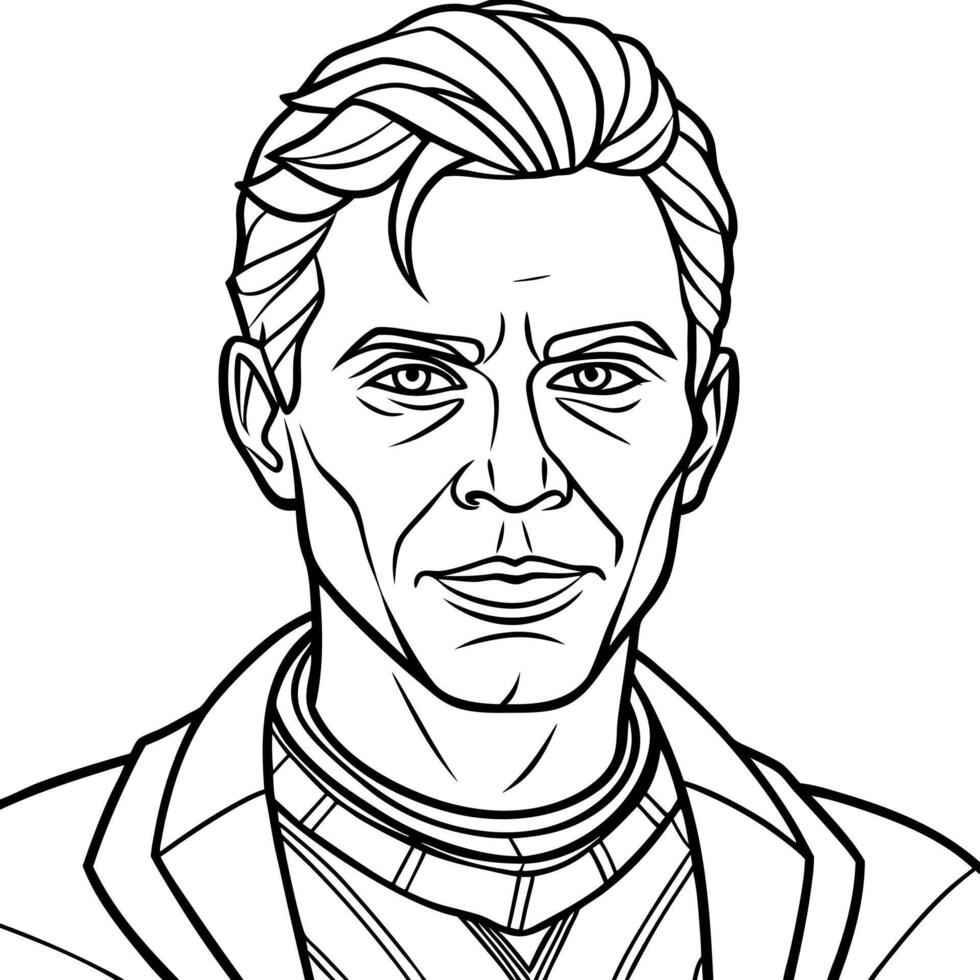 a man icon, illustration line art vector