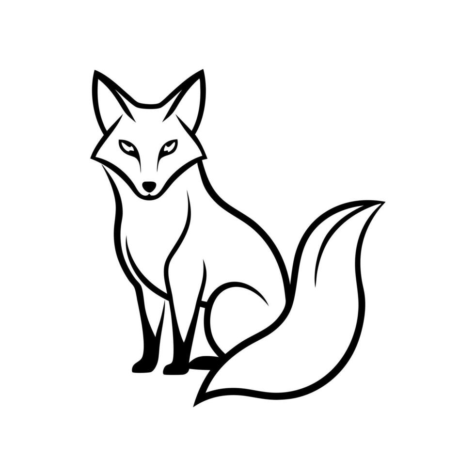 logo fox, illustration line art vector