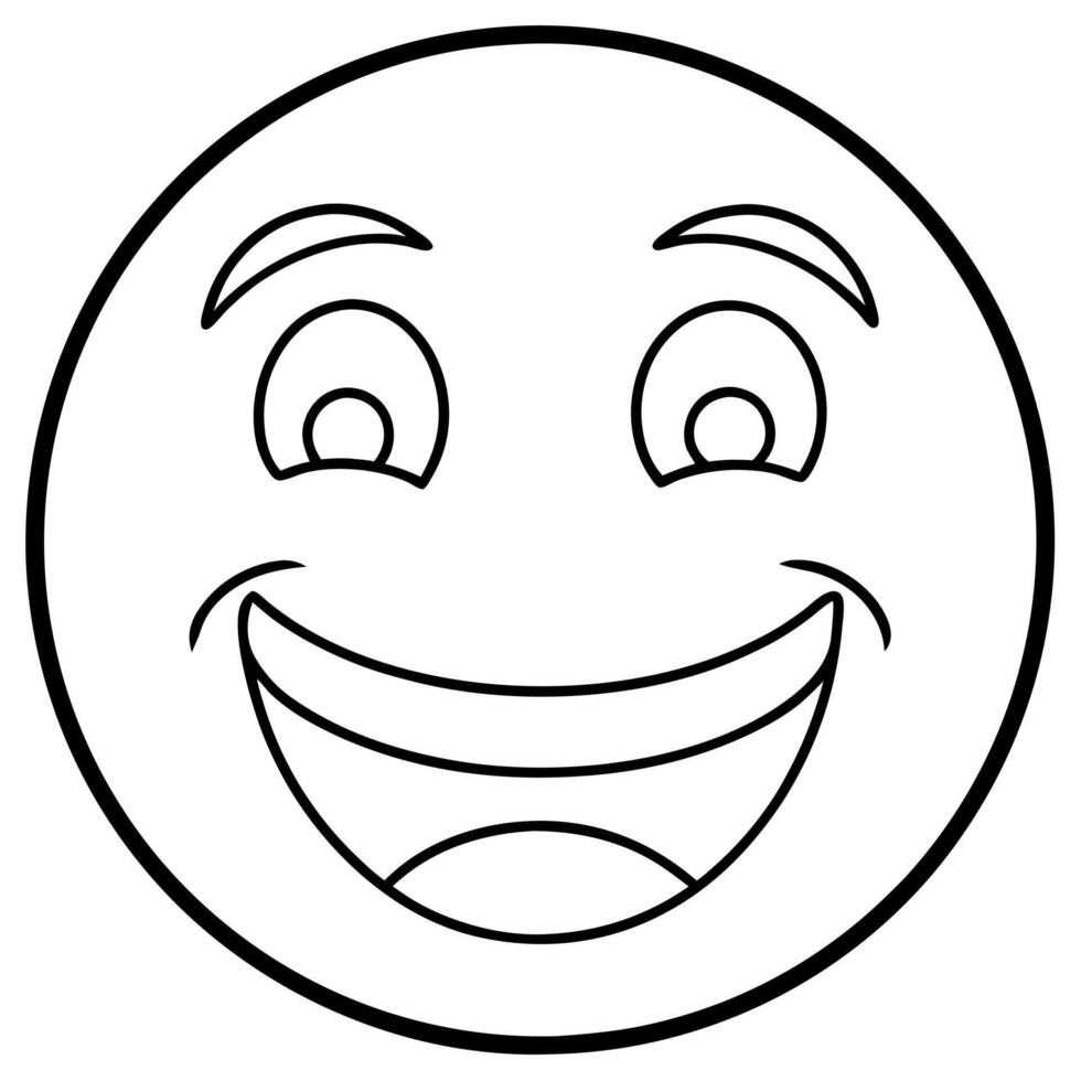 emoji feliz para colorear, illustration line art vector