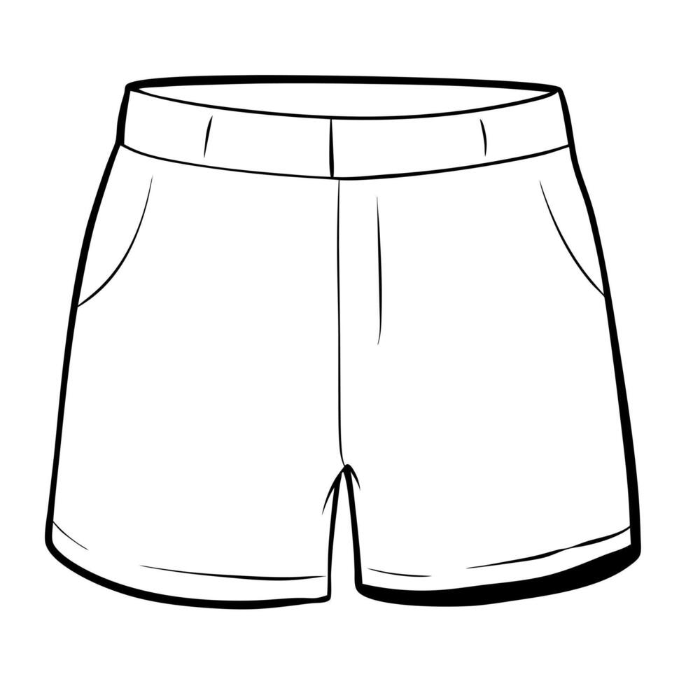 shorts, illustration line art vector