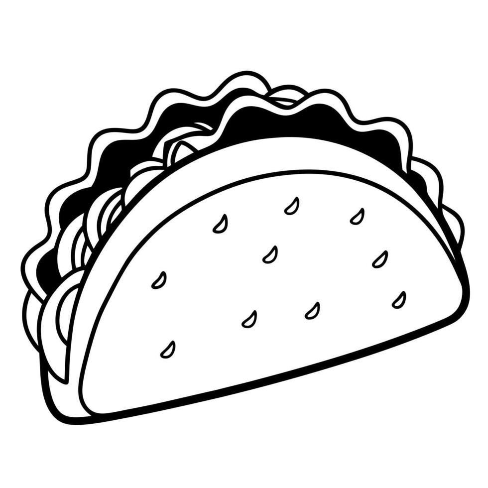 tacos, illustration line art vector