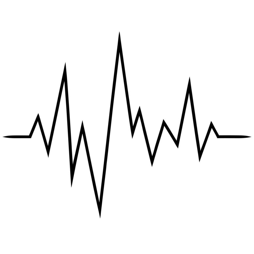 black wave icons in flat style musical sound wave collection illustration, vector