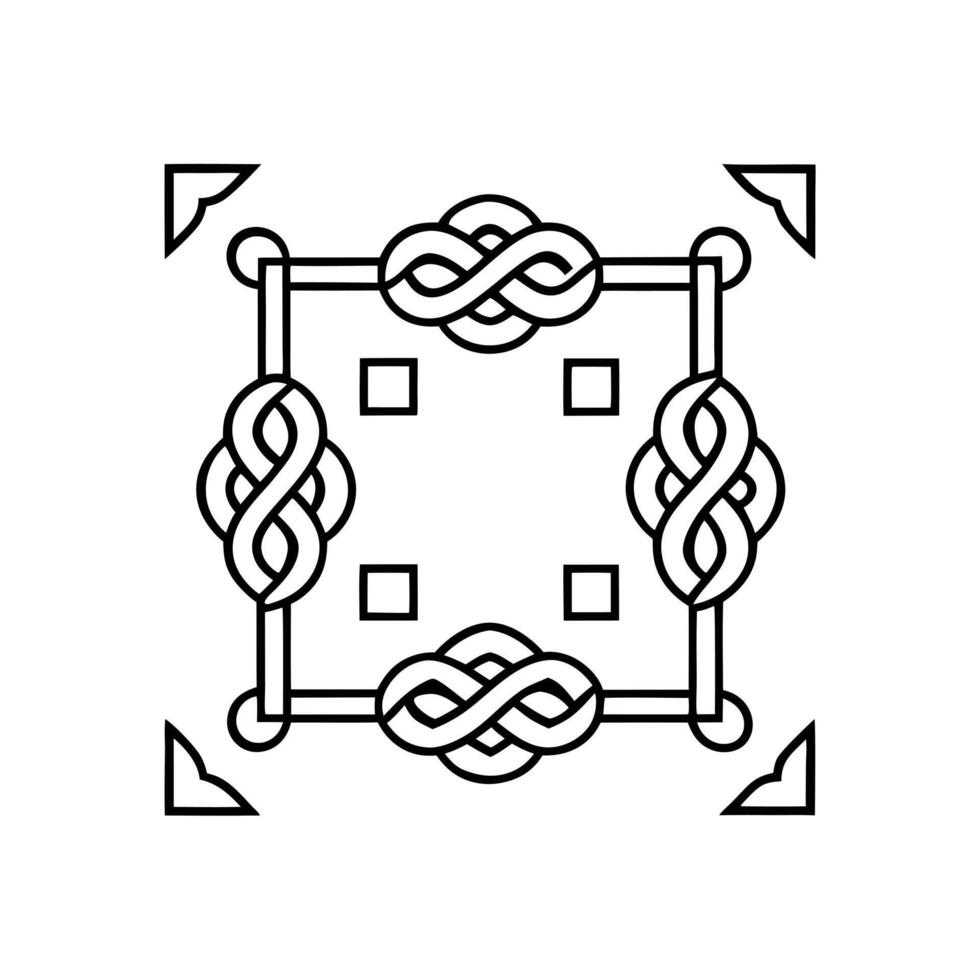 intertwined trim ui like in fantasy games, illustration line art vector