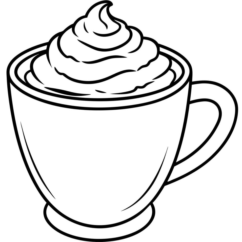 cappuccino, illustration line art vector
