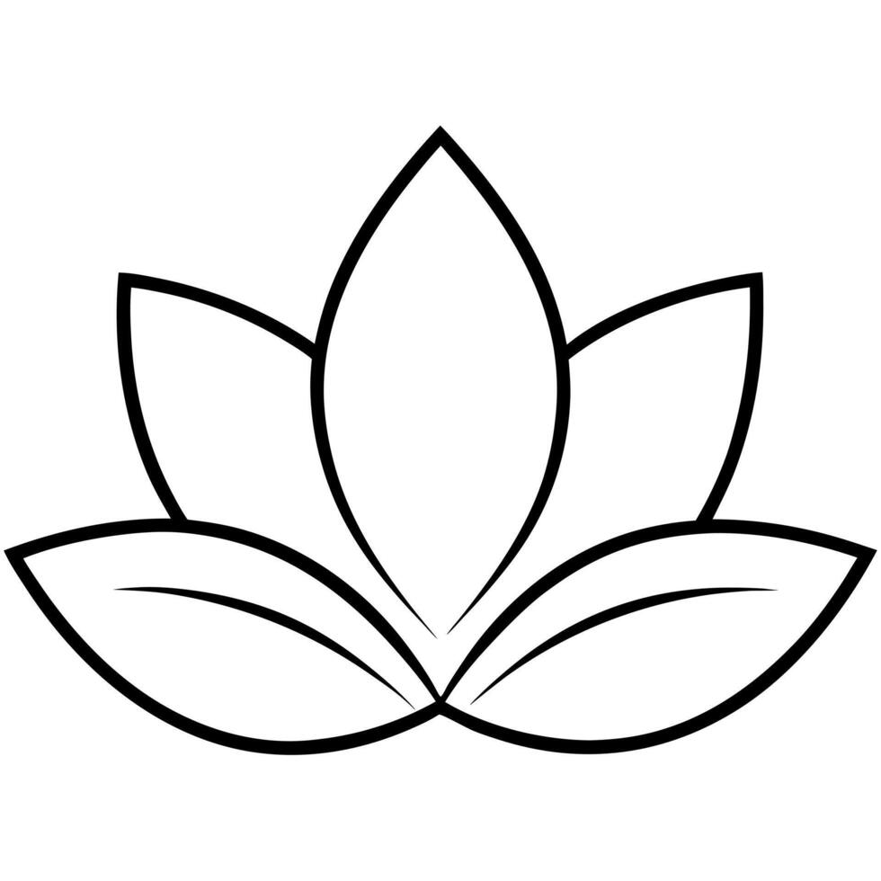 an image of lotus silhouette with a white background, illustration line art vector
