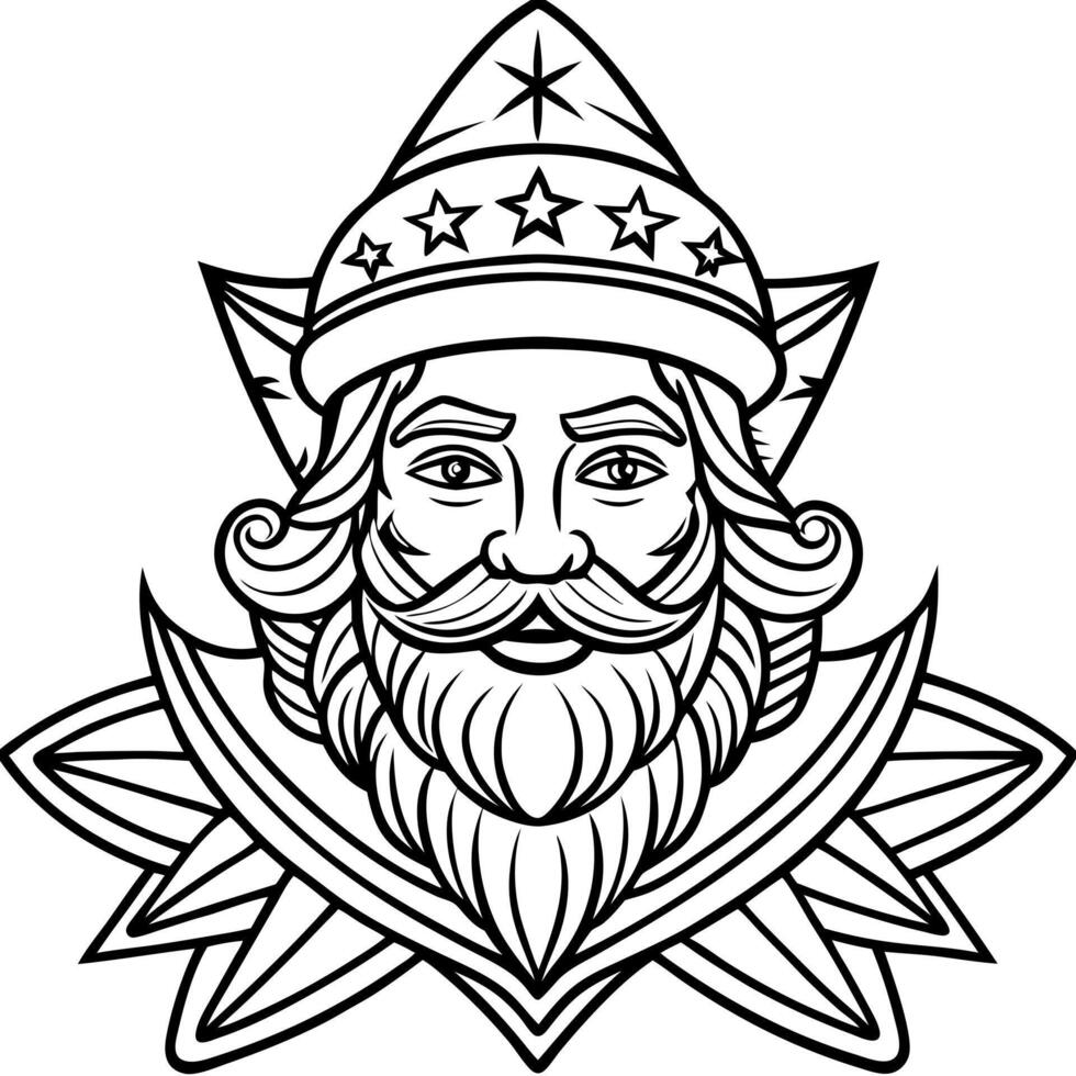 illustration of christmas, bold line, detail line, simplify color, sharp line, full body, vector