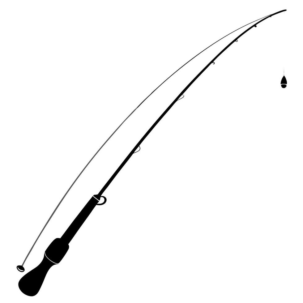 fishing rod, illustration line art vector