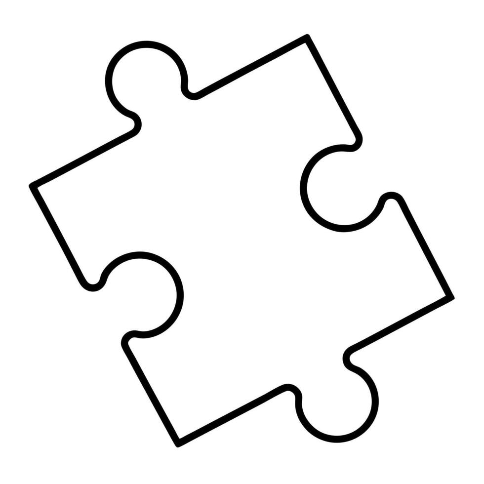 puzzles with a missing piece, illustration line art vector