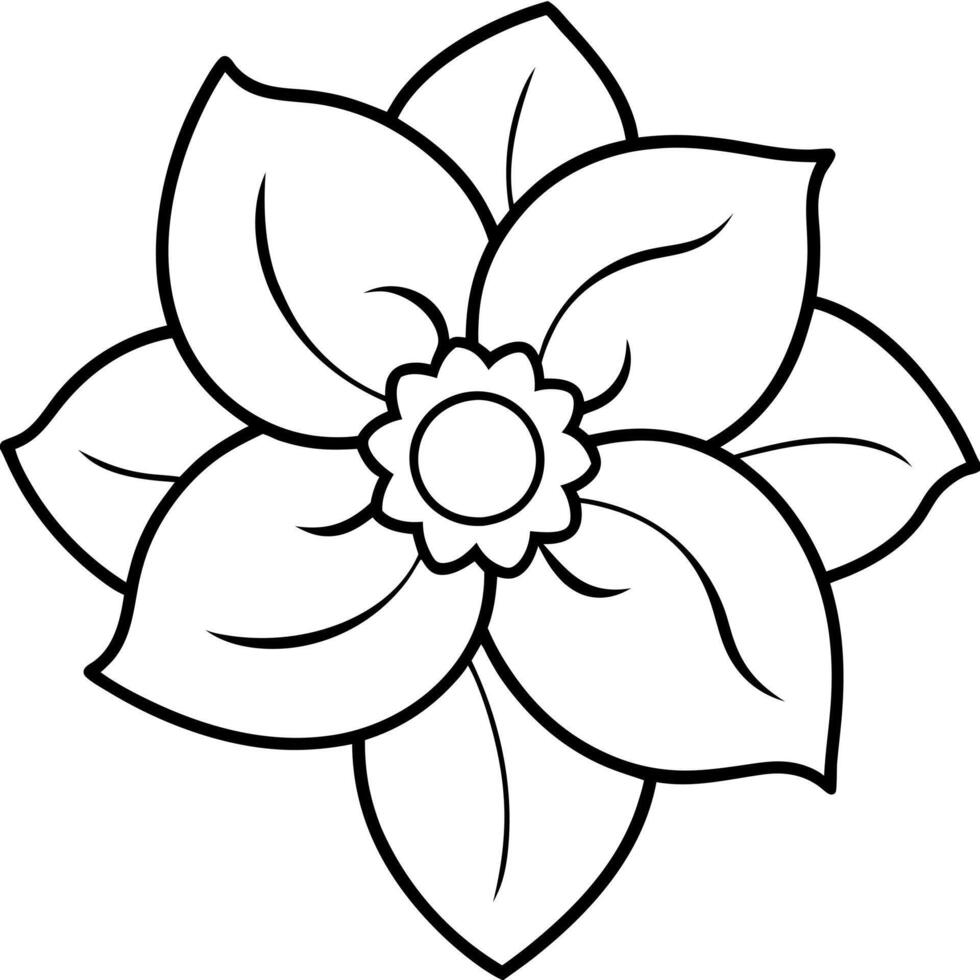 cartoon flower, illustration line art vector