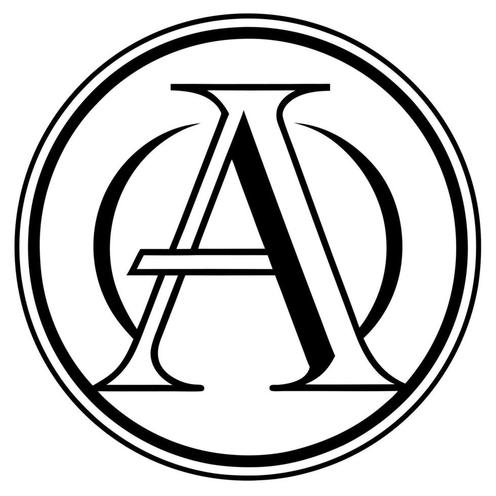 a letter logo, illustration line art vector