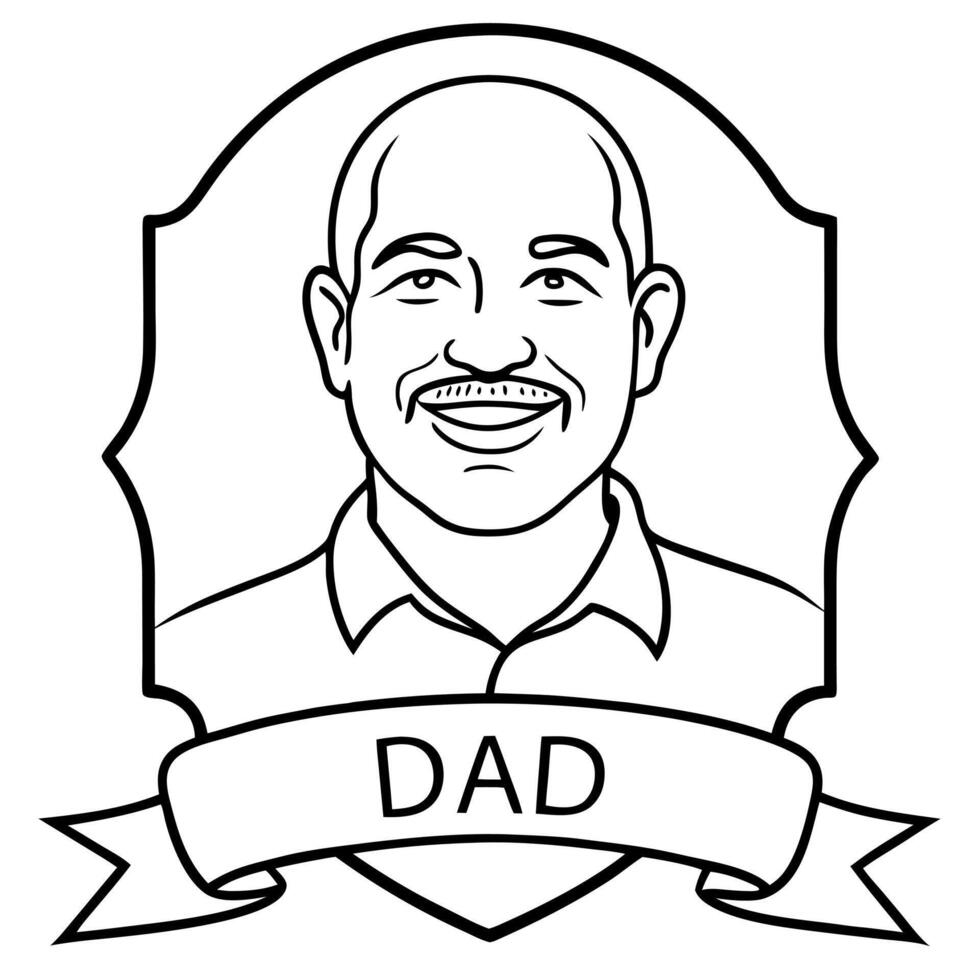 personalization engraving frame dads congratulations, illustration line art vector