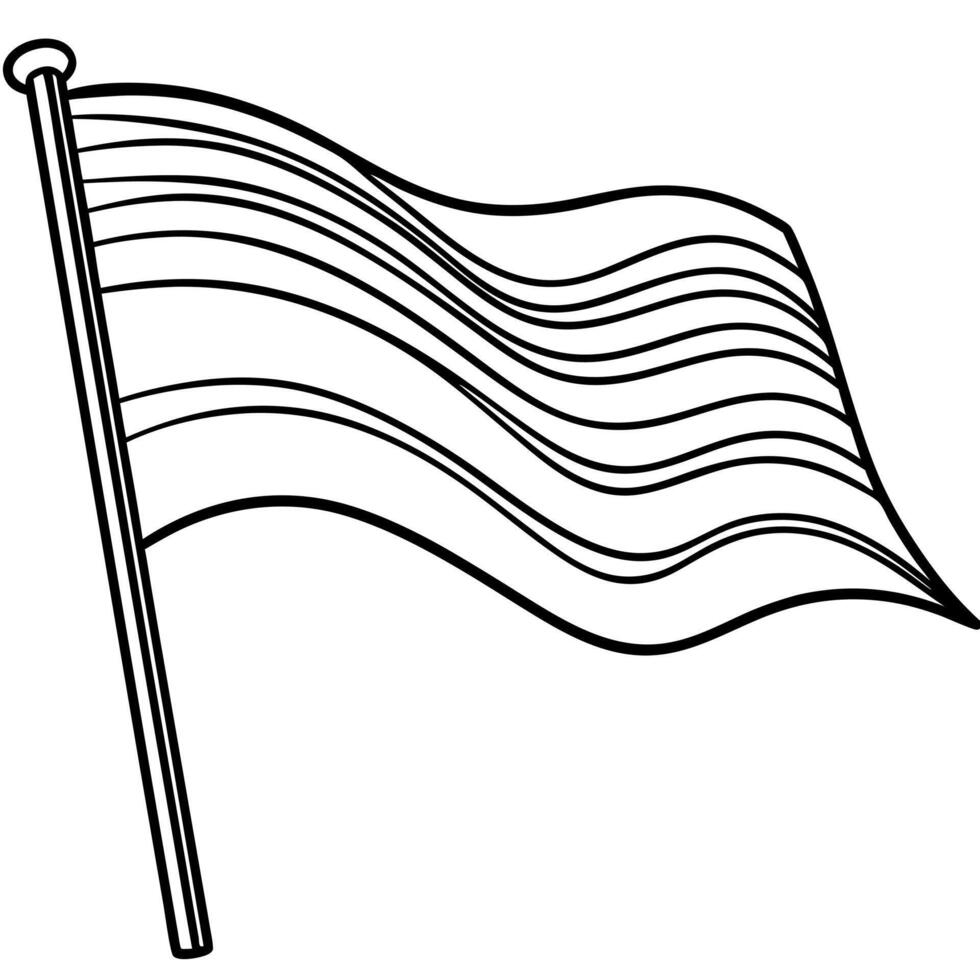 flag, illustration line art vector