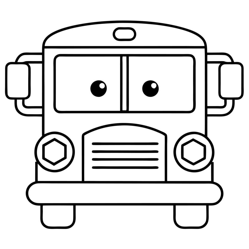 a bright yellow school bus with large windows, a stop sign on the side, and a front grill smiling vector