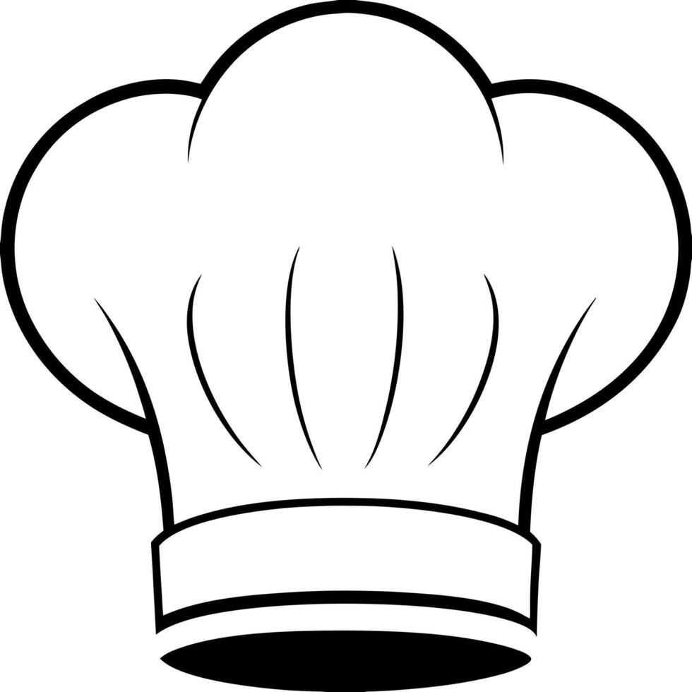 chef hat, illustration line art vector