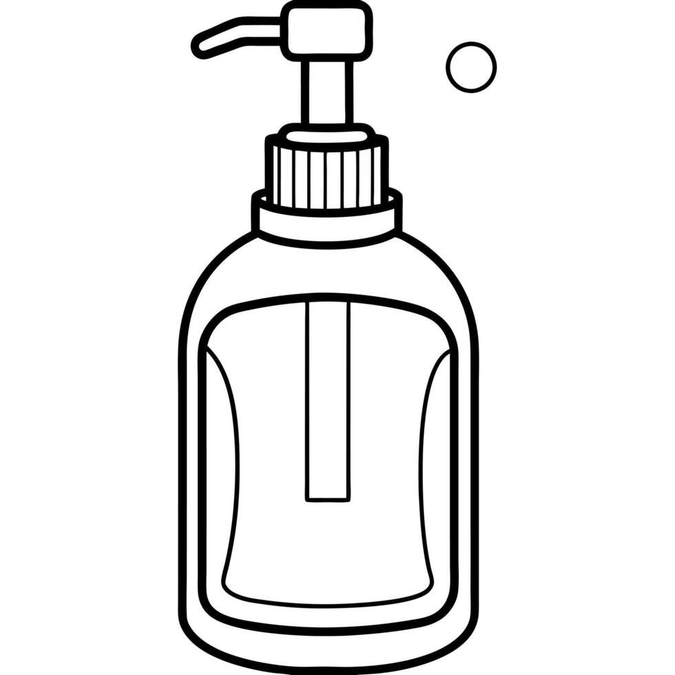 a simplehand sanitizer bottle, illustration line art vector