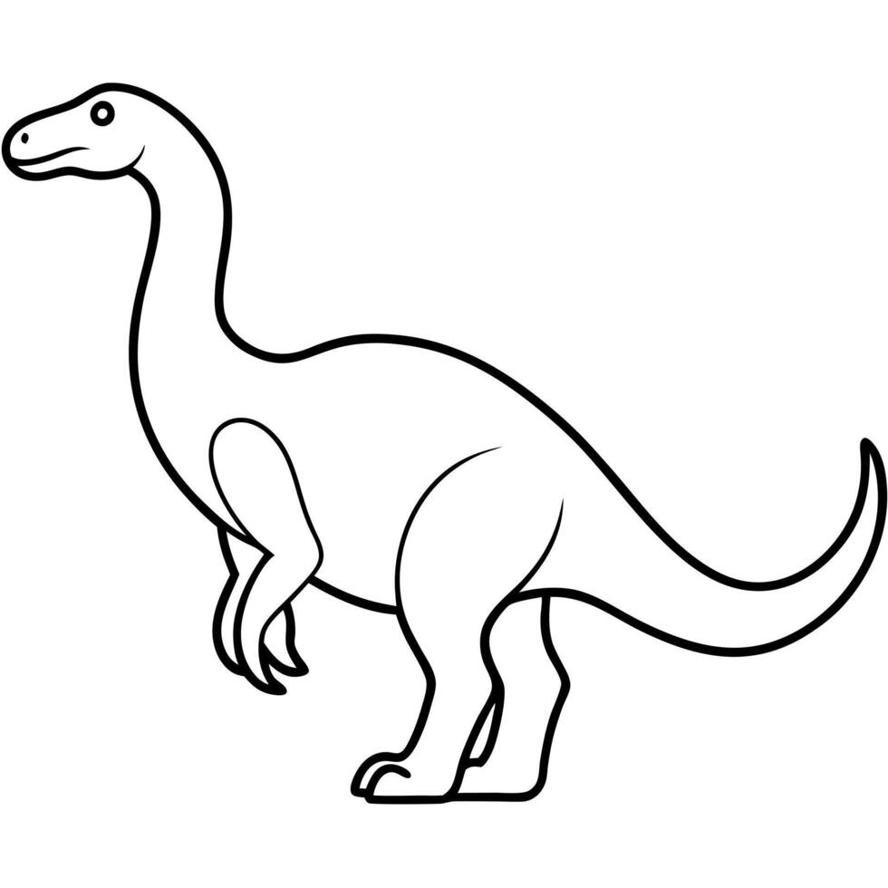 a dinosaur silhouette style with white background, illustration line art vector