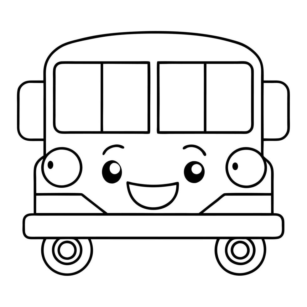a bright yellow school bus with large windows, a stop sign on the side, and a front grill smiling vector