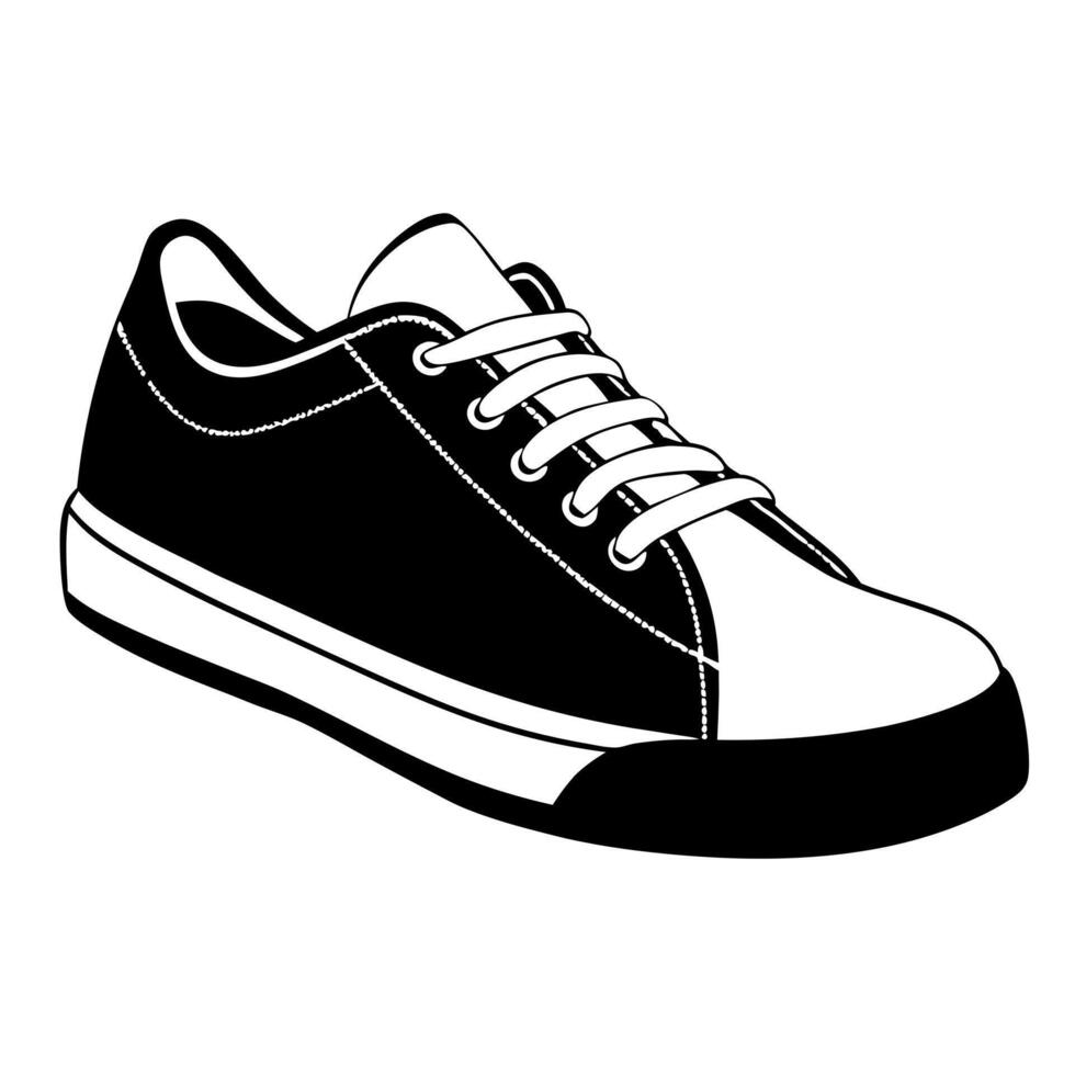 sneakers, illustration line art vector