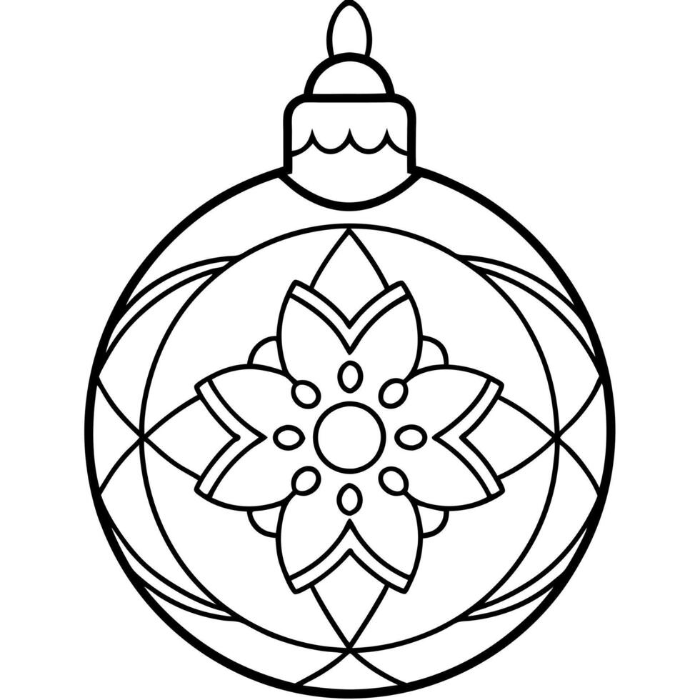 draw a holiday ornament with a special design, illustration line art vector