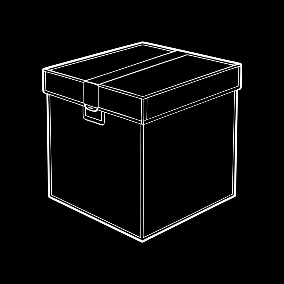 box, illustration line art vector