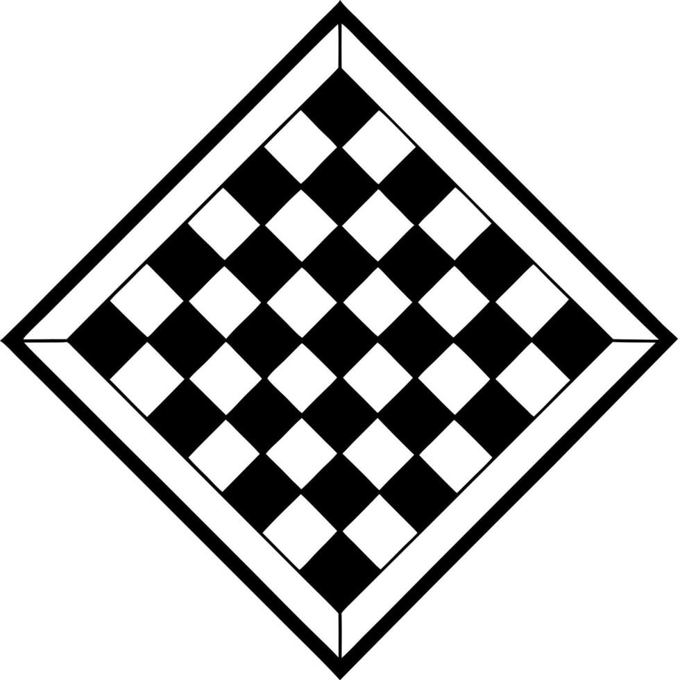 plain chess board from top, illustration line art vector
