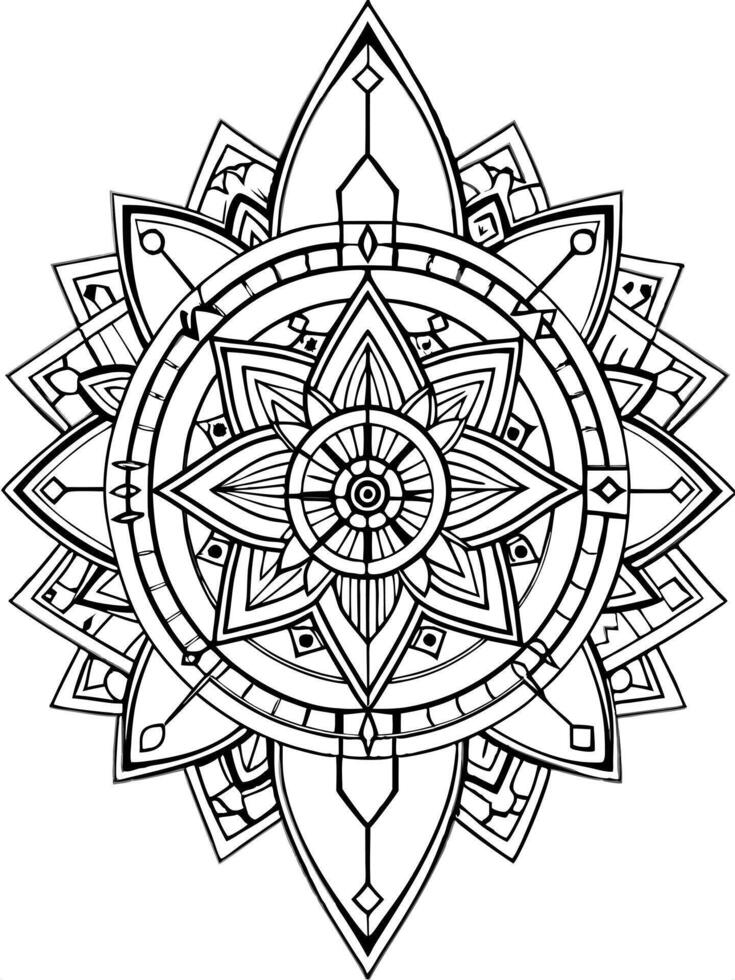 perfect and detailed slavic culture mandala that blends complex geometric patterns with traditional vector