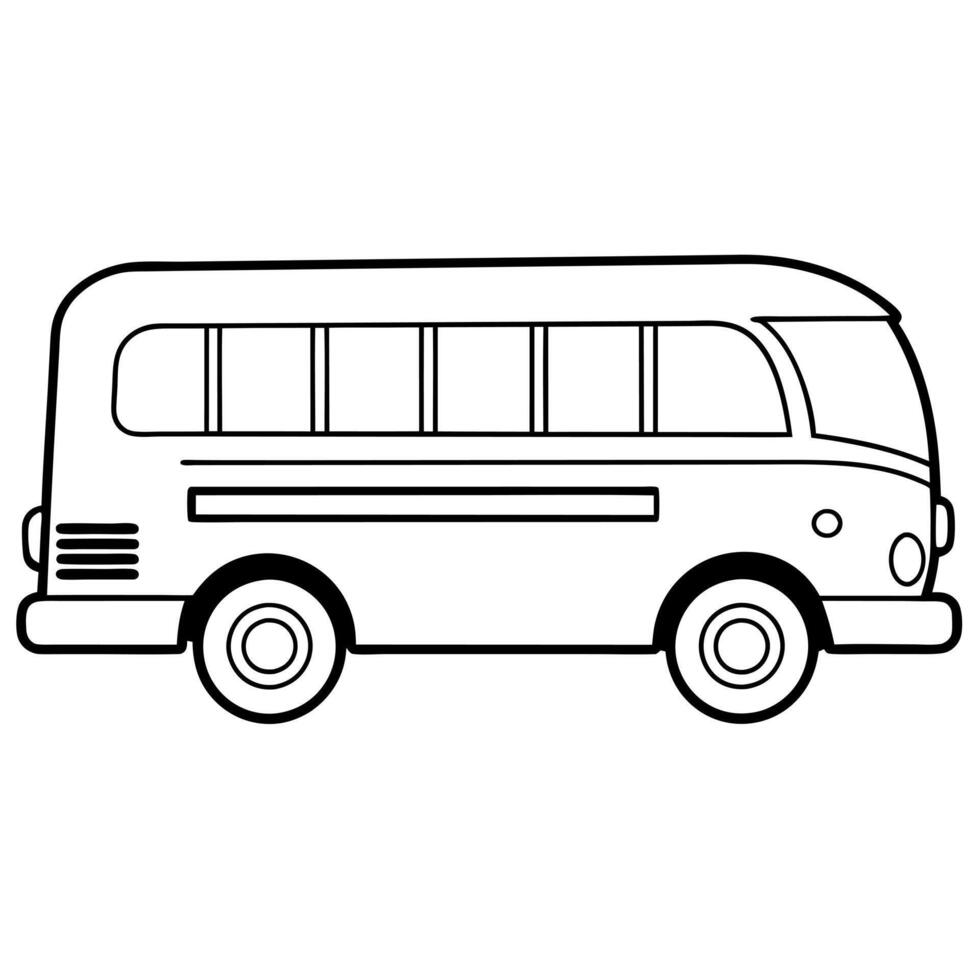 bus, illustration line art vector
