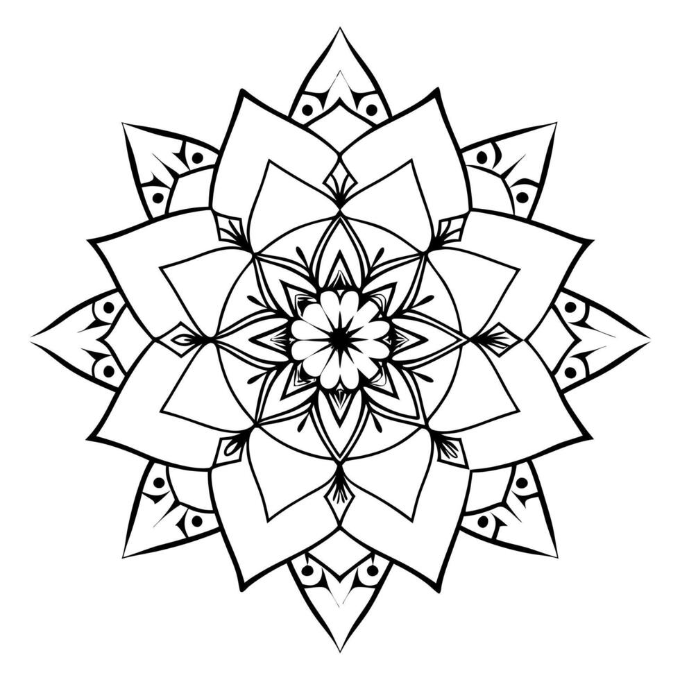 use simple lines and geometric shapes such as triangles, circles, and squares, mandala smooth line vector