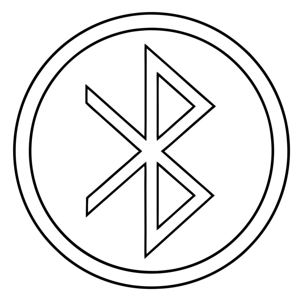 bluetooth icon silhouette with a white background, illustration line art vector