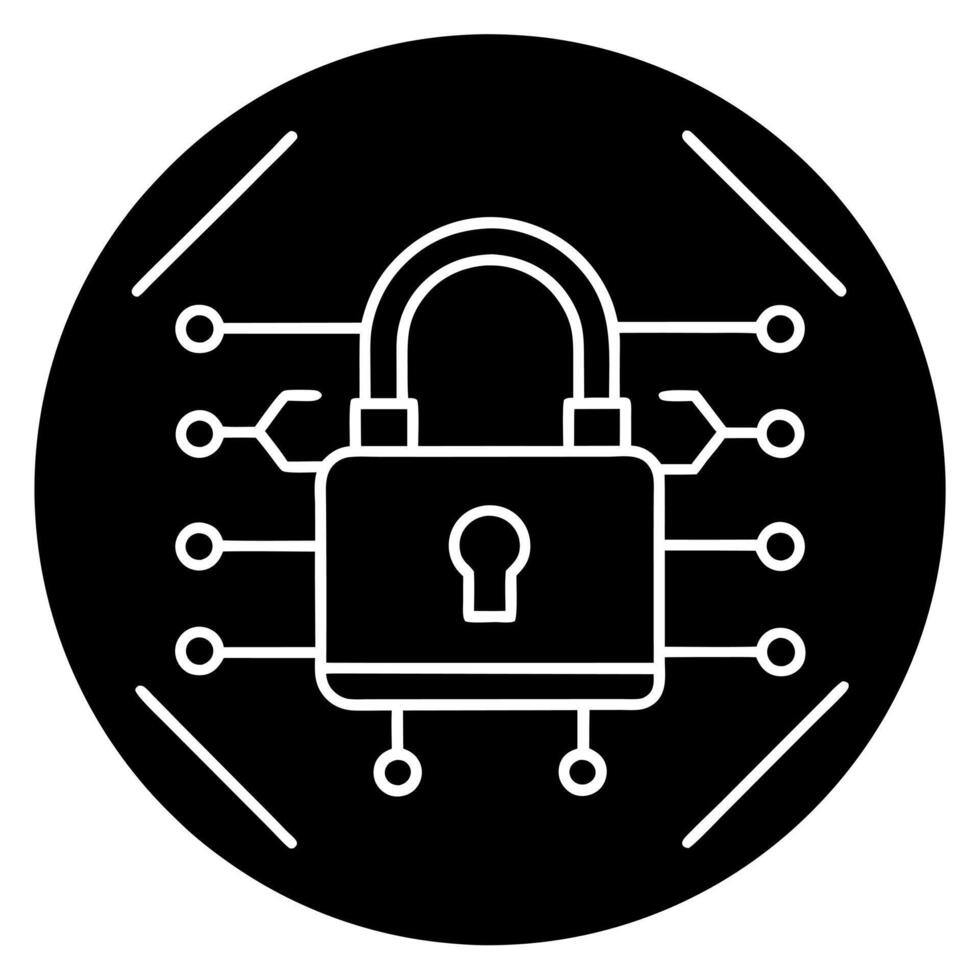 an outline opened lock icon, formed by digital lines for a aplication ui design rendered in ascii vector
