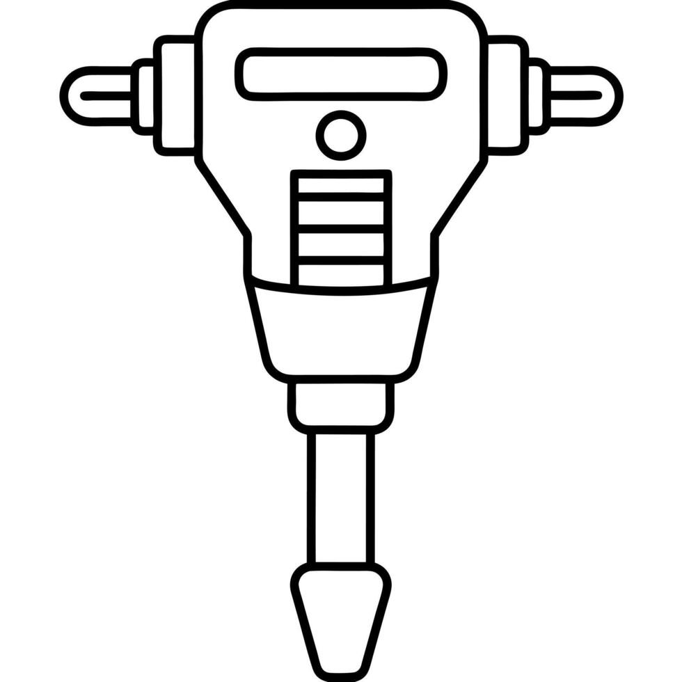 tamping rammer, illustration line art vector