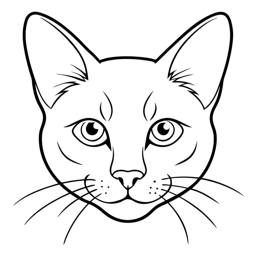 a cat head, illustration line art vector