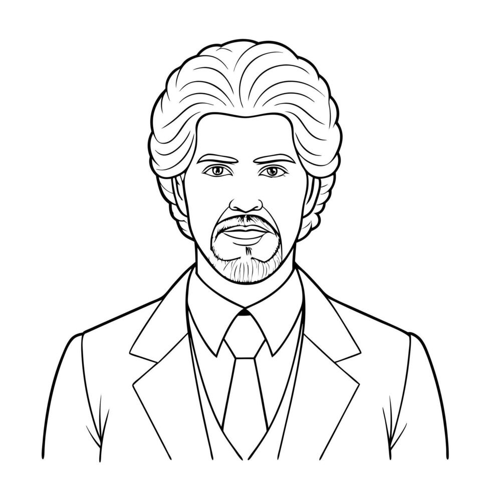 large volume 2 cartoon retro groovy character, illustration line art vector
