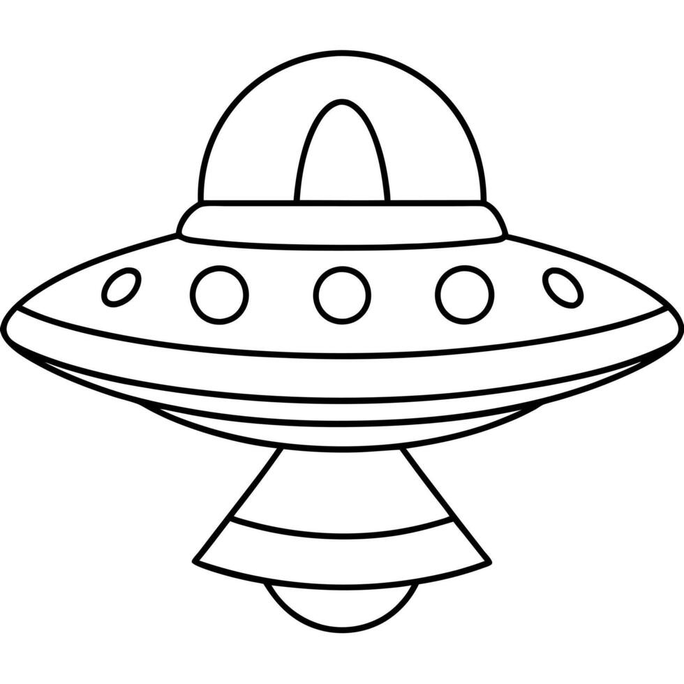 a coloring page of an space spacestation with no color just black lines, illustration line vector