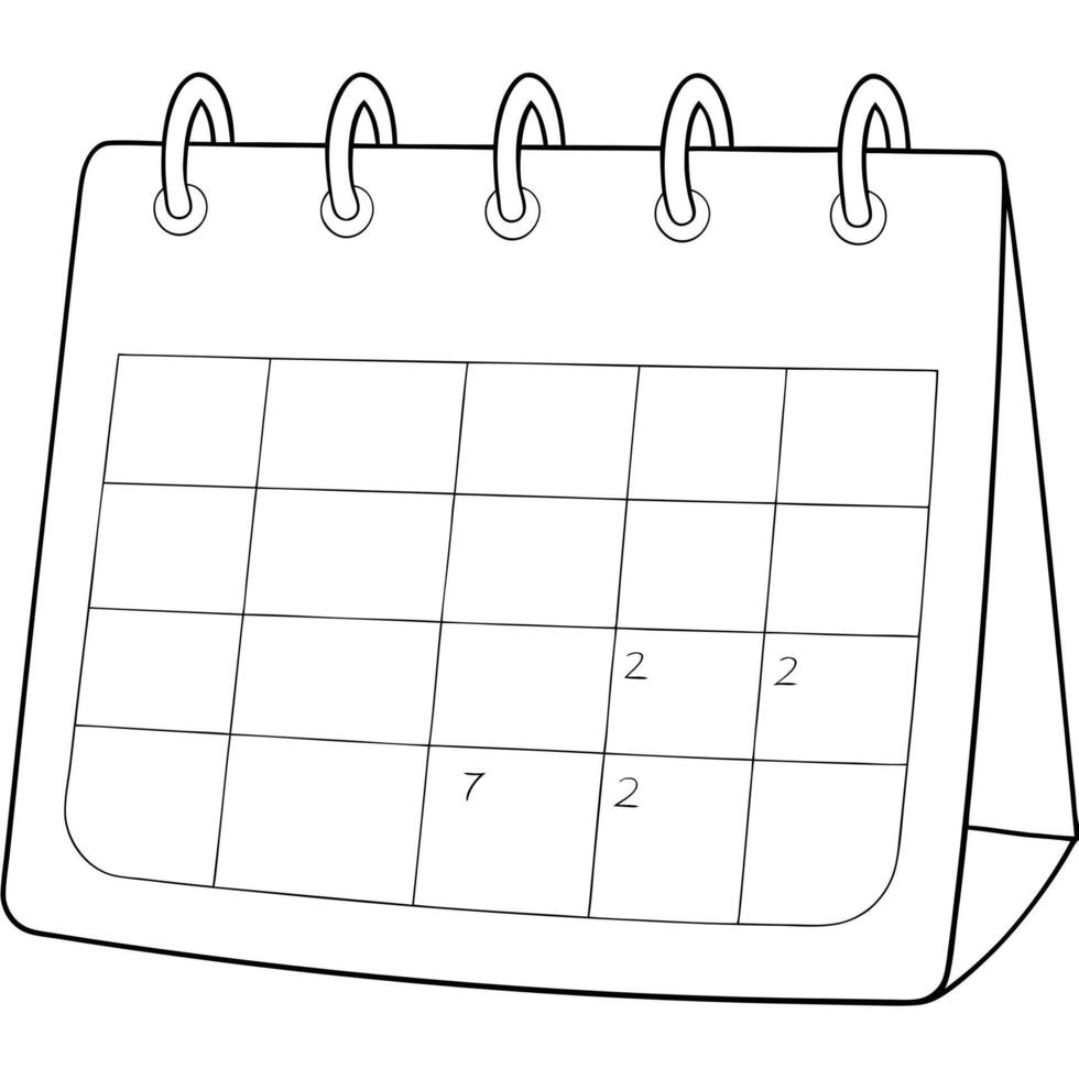 calendar, illustration line art vector