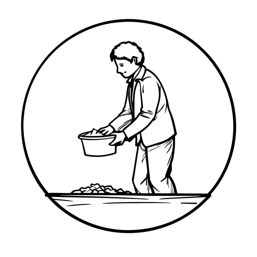 contribution, illustration line art vector