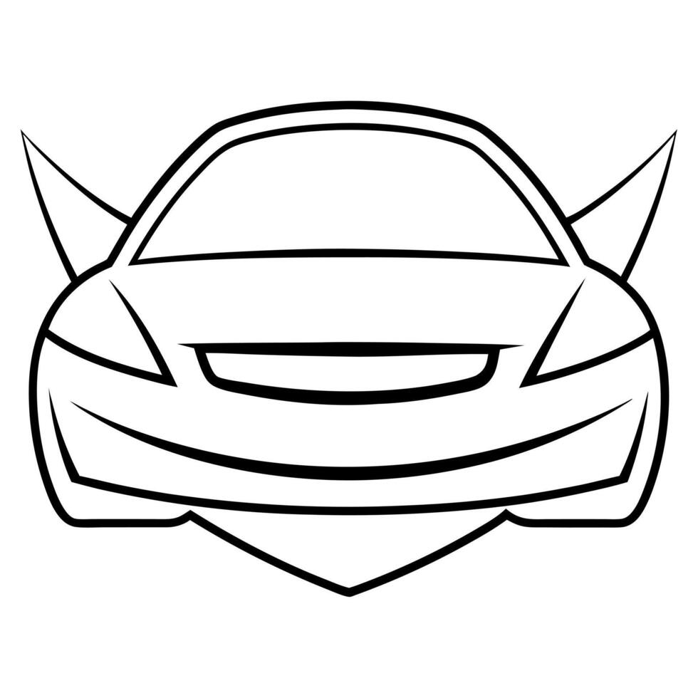 creative honda civic car logo design, illustration line art vector