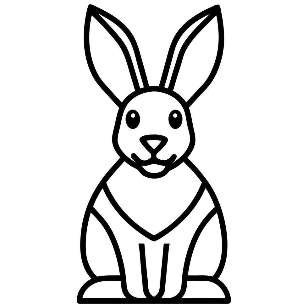 an abstract icon of a rabbit, emphasizing its long ears and quick posture, illustration line vector