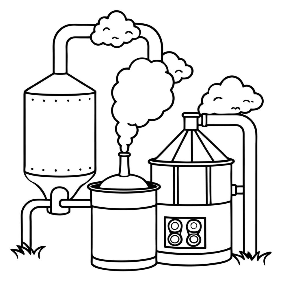 brewing, illustration line art vector